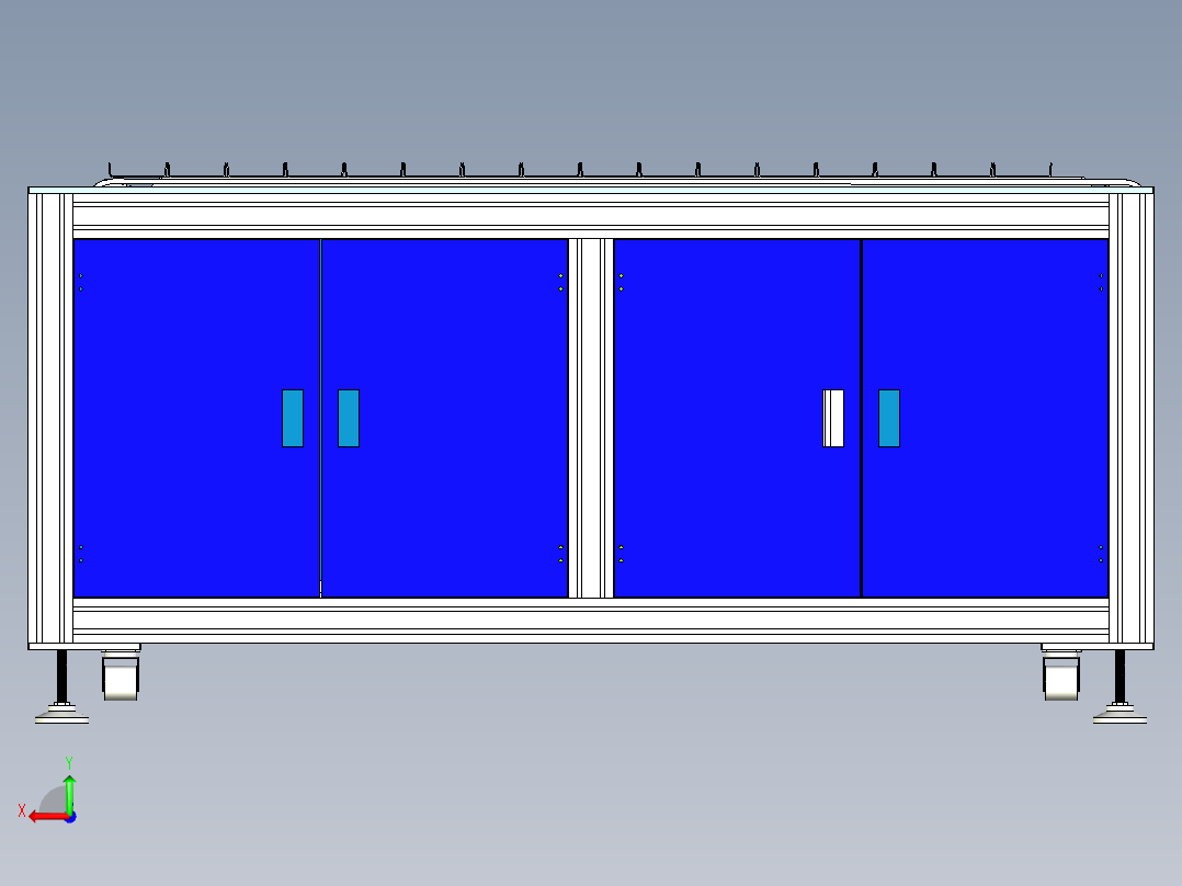 多工位输送设备设计后视图