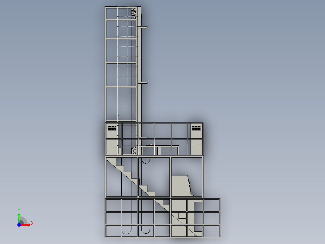 扁型电梯电缆寿命试验的带电检测装置前视图
