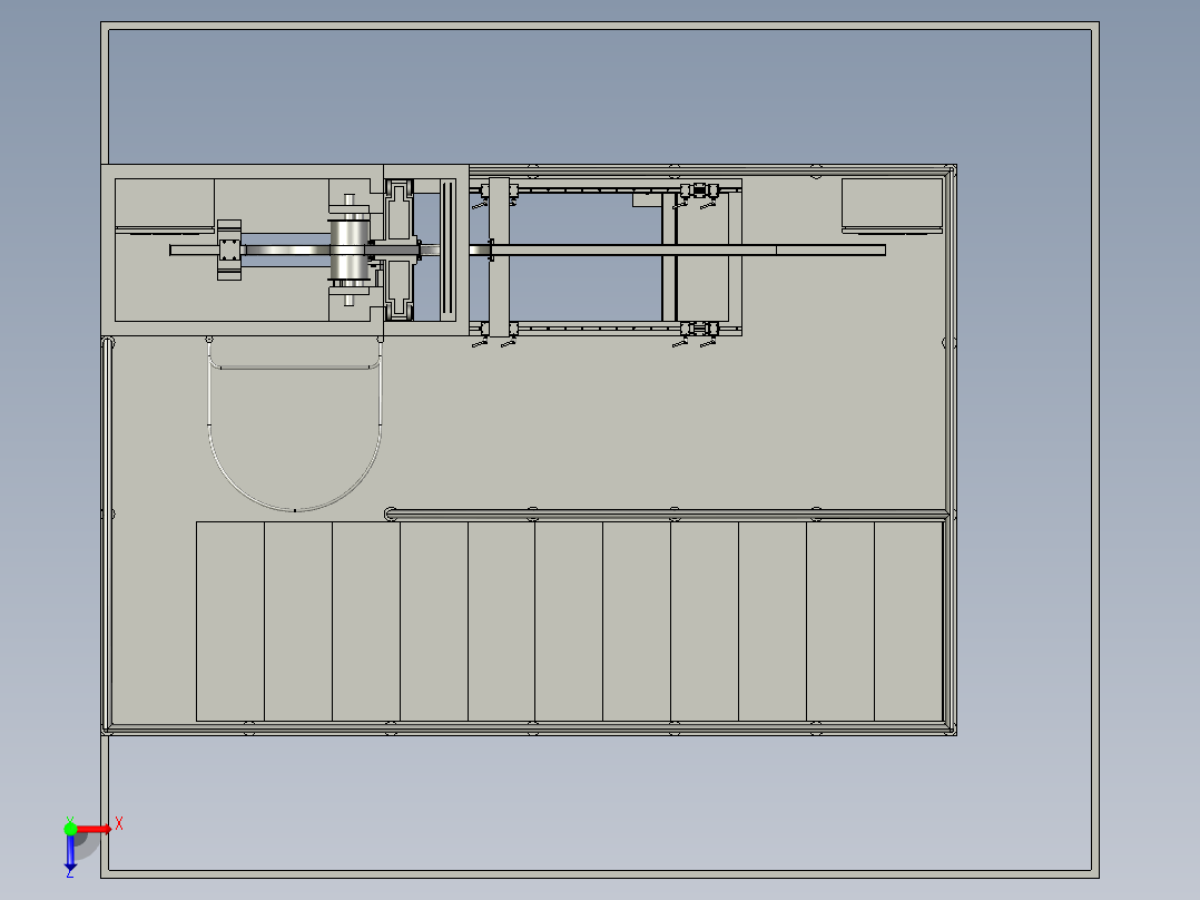 扁型电梯电缆寿命试验的带电检测装置俯视图