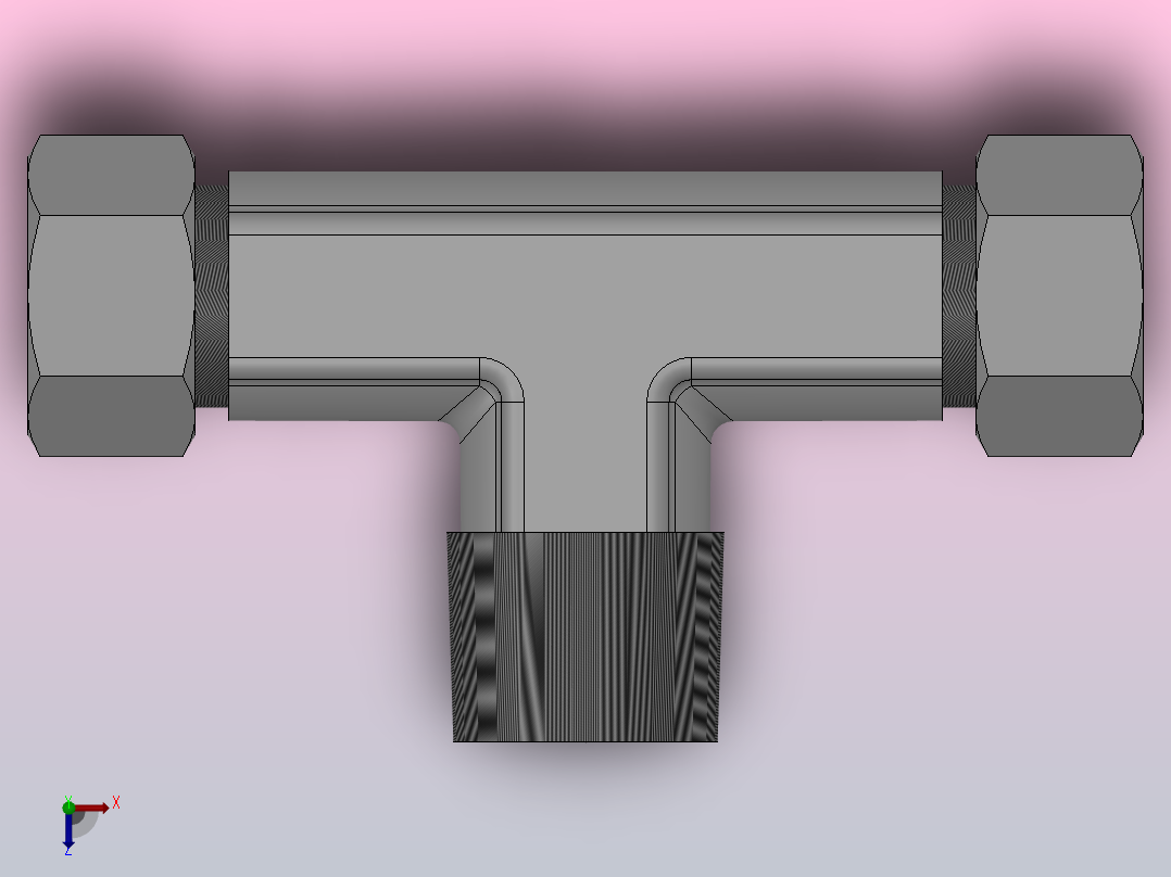 IKT 卡套螺纹正三通接头_IKT04-01俯视图