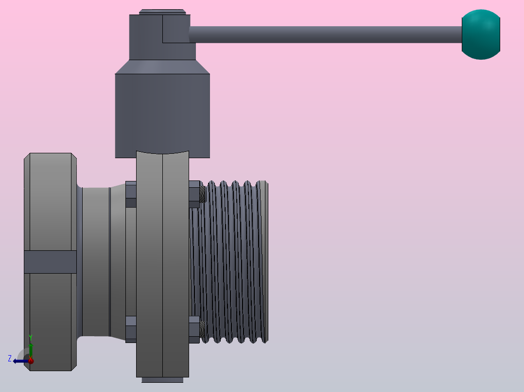 DDSX-04活接式手动蝶阀[DDSX-04-DN32]右视图