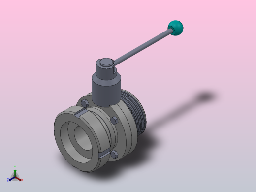 DDSX-04活接式手动蝶阀[DDSX-04-DN32]正等轴测缩略图