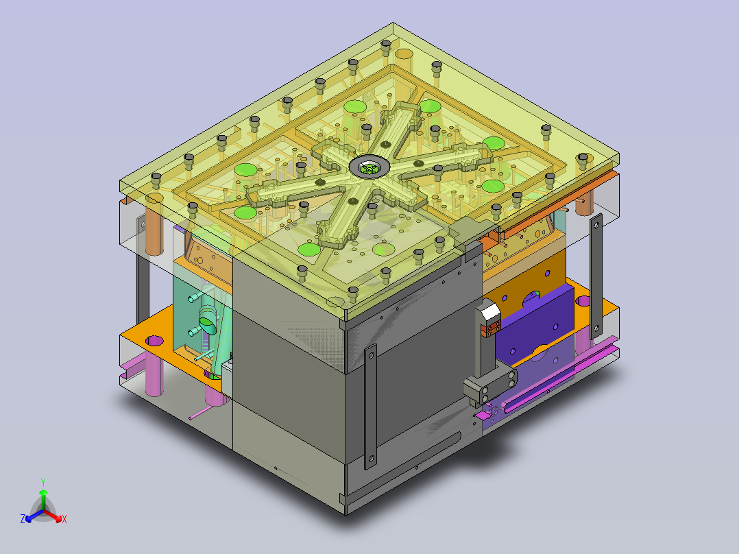 大箱子模具设计正等轴测图
