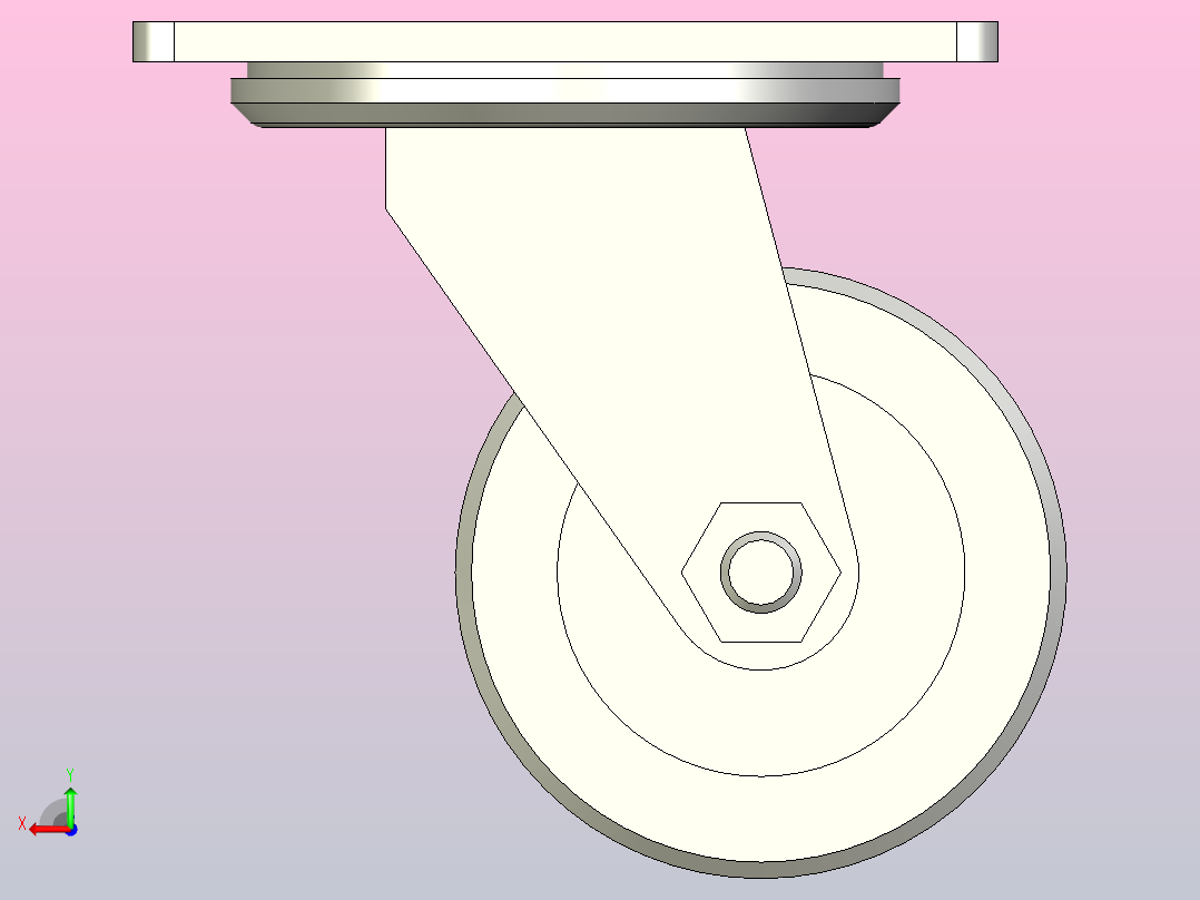 低重心重载型万向型脚轮[CAB75-N]后视图