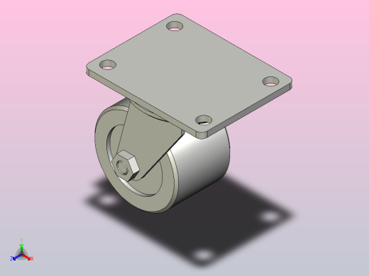 低重心重载型万向型脚轮[CAB75-N]正等轴测缩略图