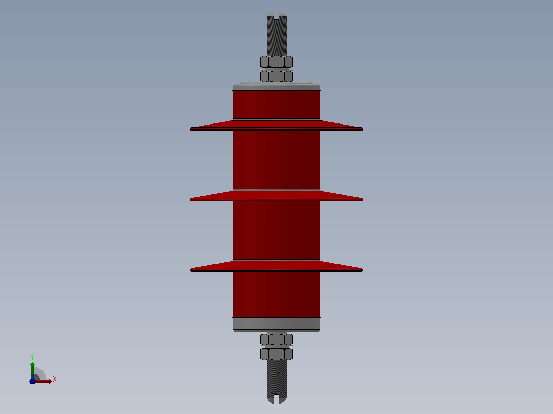 HY5WS-7.6╱30 HY5WS-10╱30配典型避雷器[HY5WS-10╱30]前视图