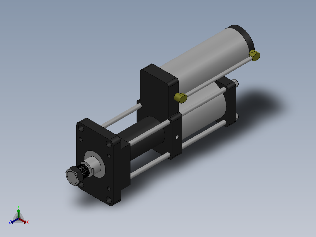 MPT-10T系列标准型[MPT-100-100-10-10T-M2-S1-0°]气压增压缸主视图