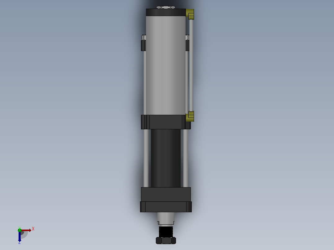MPT-10T系列标准型[MPT-100-100-10-10T-M2-S1-0°]气压增压缸俯视图