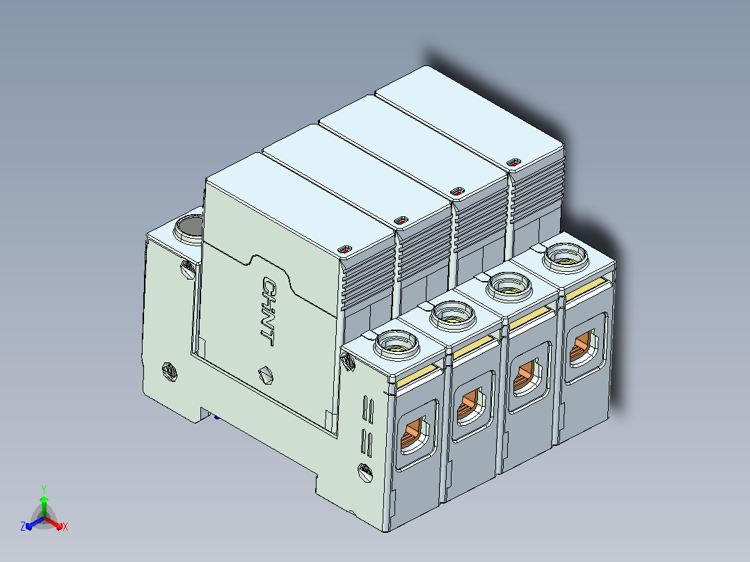 正泰电涌保护器NXU-Ⅱ 20kA_275V 4P主视图