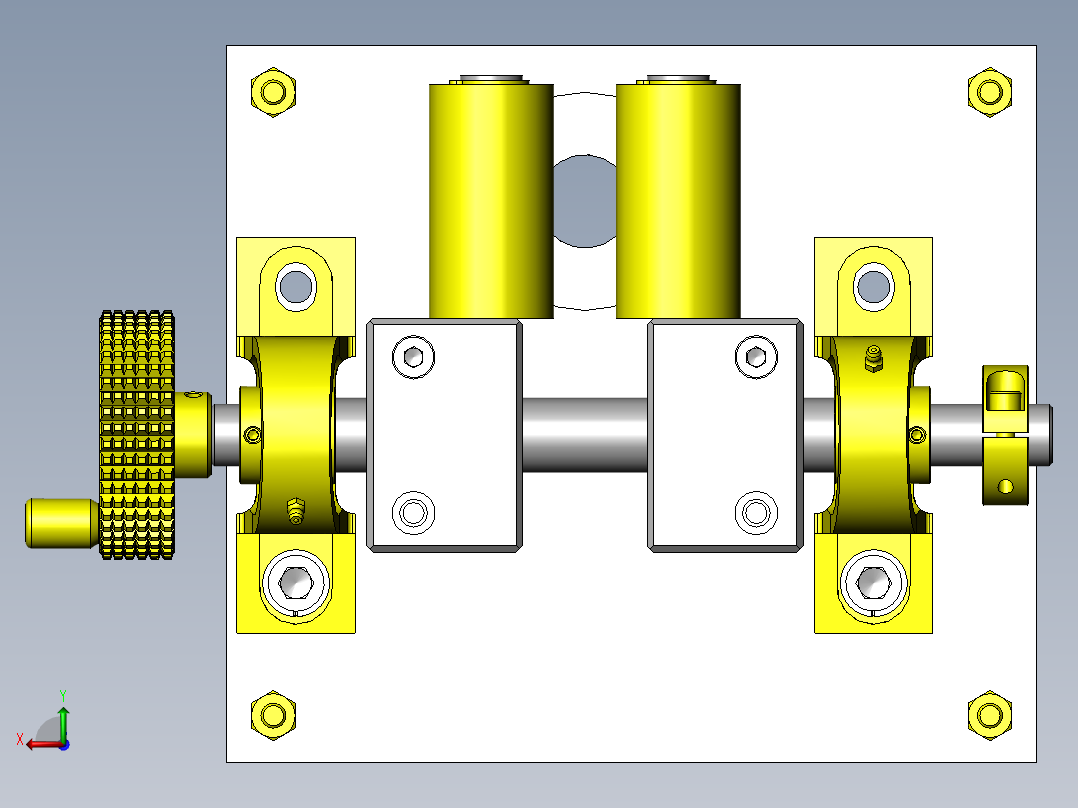 手动定心机构后视图