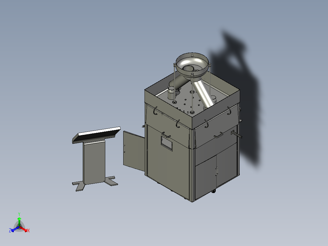 旋转式压片机正等轴测图