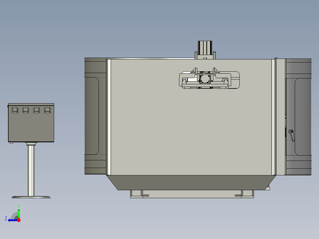 五轴联动CNC机床3D图纸 F587右视图