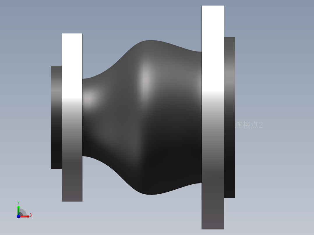 同心异径橡胶接头 法兰304 DN80-DN400前视图