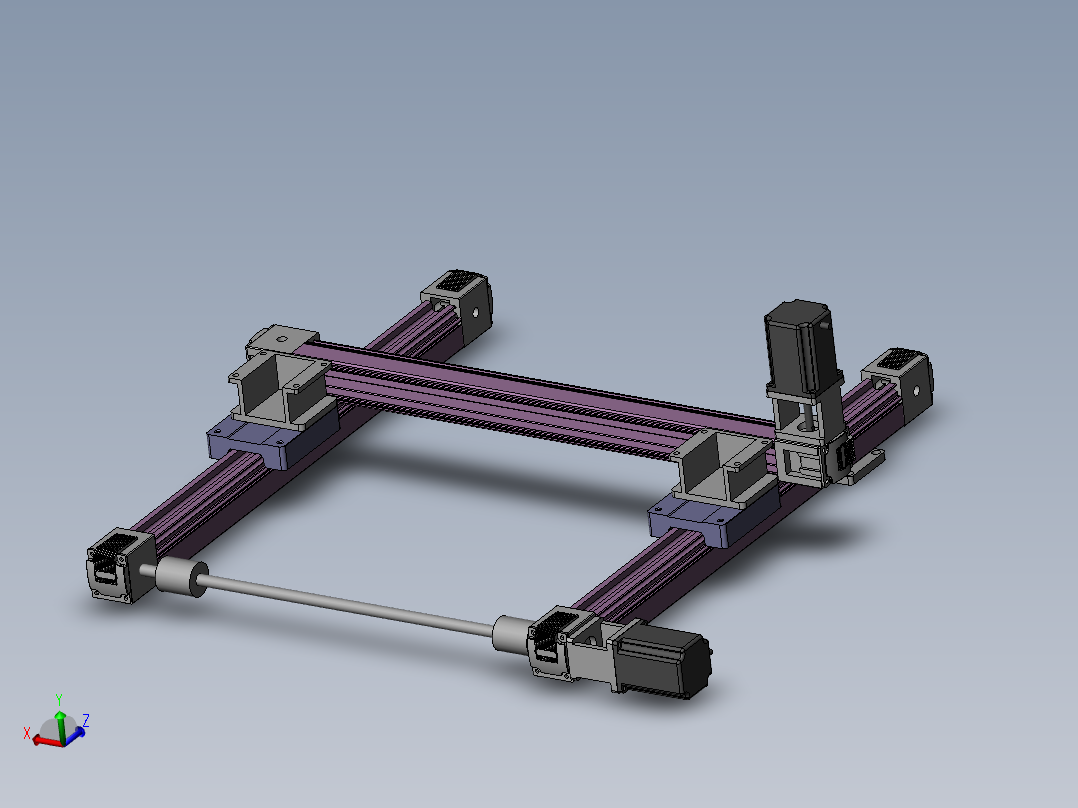 6套同步带坐标型机械手3d图纸 双轴 三轴工字型移栽机器人3D模型