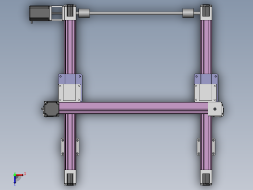 6套同步带坐标型机械手3d图纸 双轴 三轴工字型移栽机器人3D模型俯视缩略图