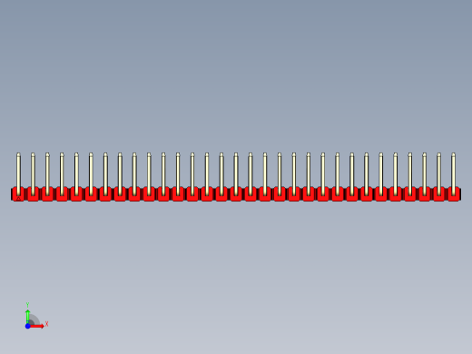 彩色公排针 100mil 2.54mm 系列-DS1022_red_31p_100mil_TypeU_rev1.0前视缩略图