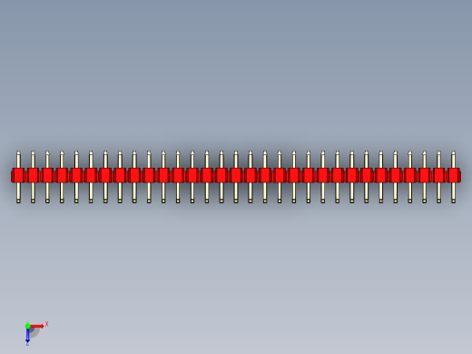 彩色公排针 100mil 2.54mm 系列-DS1022_red_31p_100mil_TypeU_rev1.0俯视缩略图