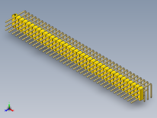 彩色公排针 100mil 2.54mm 系列-DS1022_yellow_3x38p_100mil_TypeD_rev1.0