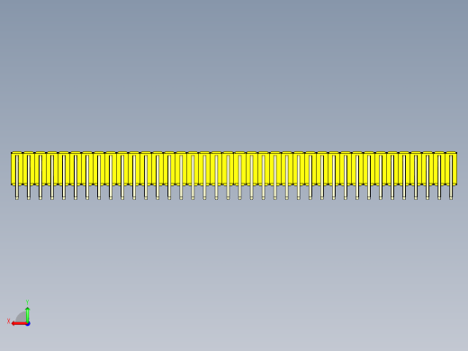 彩色公排针 100mil 2.54mm 系列-DS1022_yellow_3x38p_100mil_TypeD_rev1.0后视缩略图