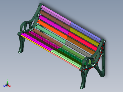 实木塑木公园长椅子铸铝庭院凳