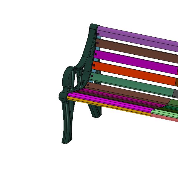 实木塑木公园长椅子铸铝庭院凳