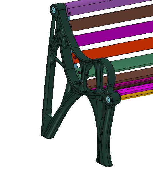 实木塑木公园长椅子铸铝庭院凳