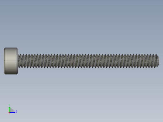 M2-M2 x 0.4mm Thread 20mm LONG SOCKET HEAD CAP SCREW.STEP左视缩略图