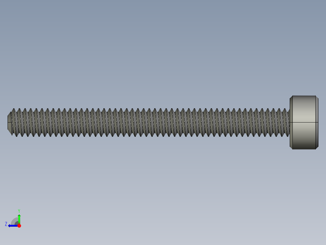 M2-M2 x 0.4mm Thread 20mm LONG SOCKET HEAD CAP SCREW.STEP右视图