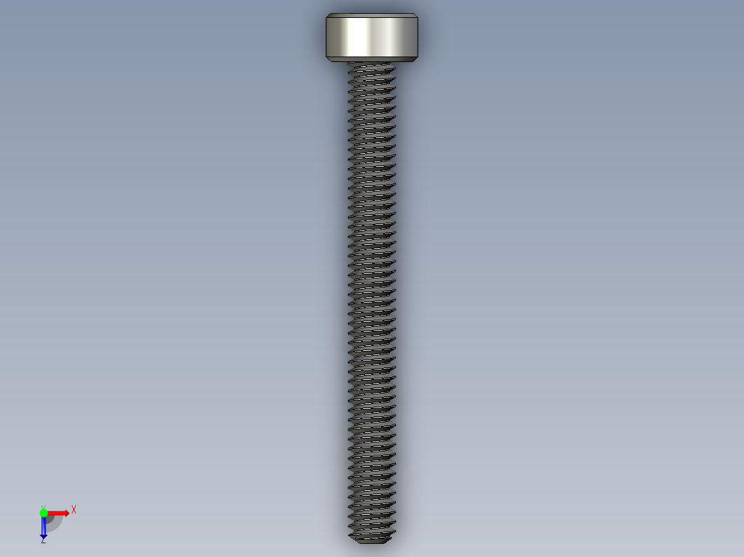 M2-M2 x 0.4mm Thread 20mm LONG SOCKET HEAD CAP SCREW.STEP俯视图
