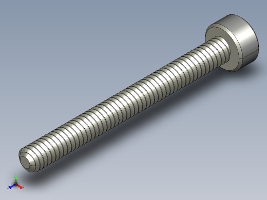 M2-M2 x 0.4mm Thread 20mm LONG SOCKET HEAD CAP SCREW.STEP正等轴测缩略图