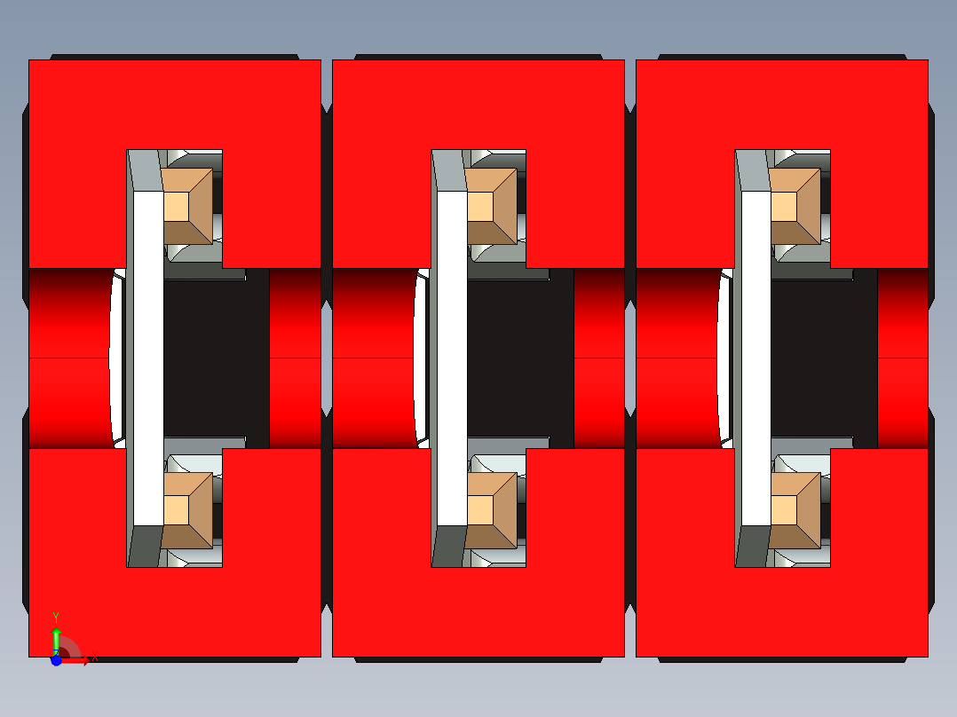 带跳线的排针-pinheader 2x3 and 3 jumpers前视图