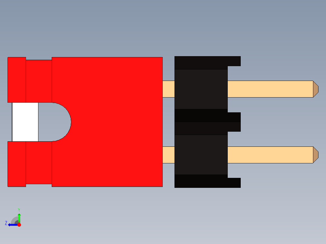 带跳线的排针-pinheader 2x3 and 3 jumpers右视图