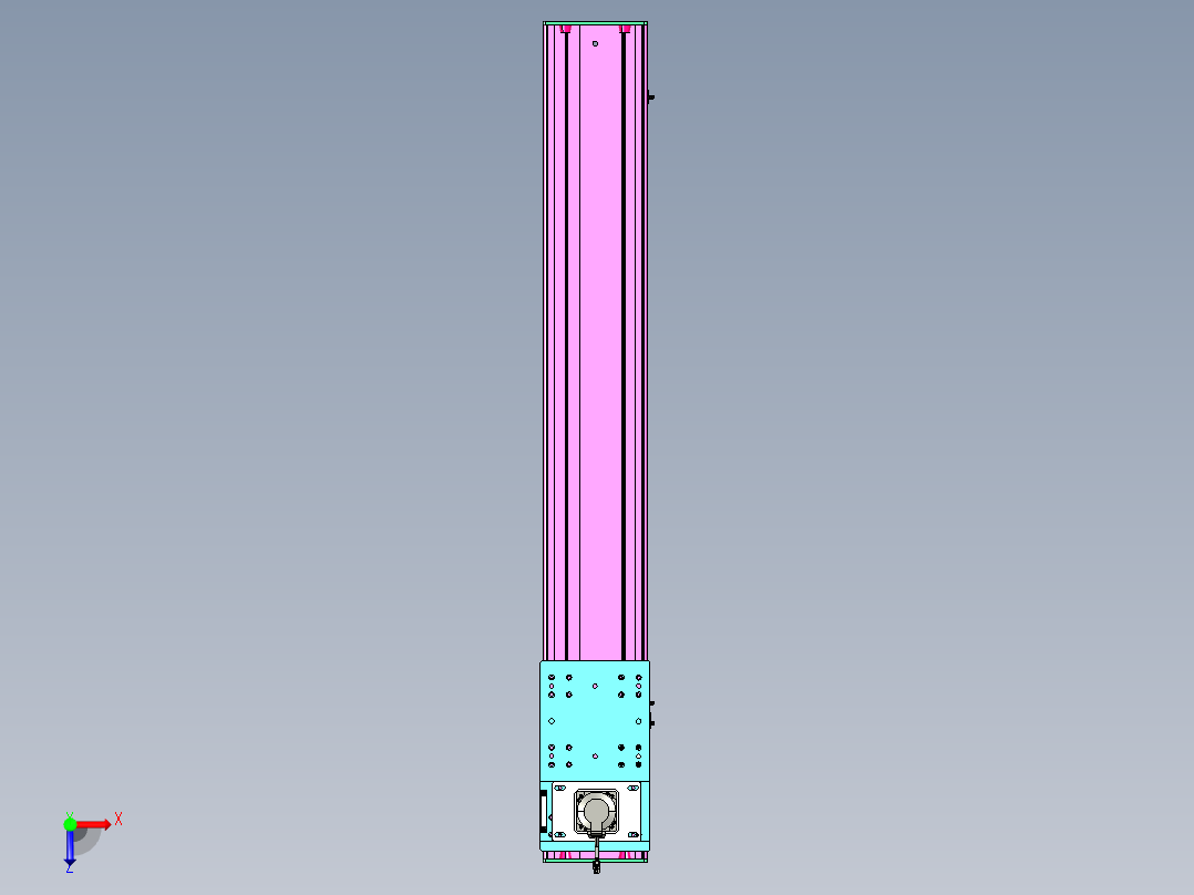 东锦齿条传动DH210G-L167-S1250-BU-减速机+P750W俯视图