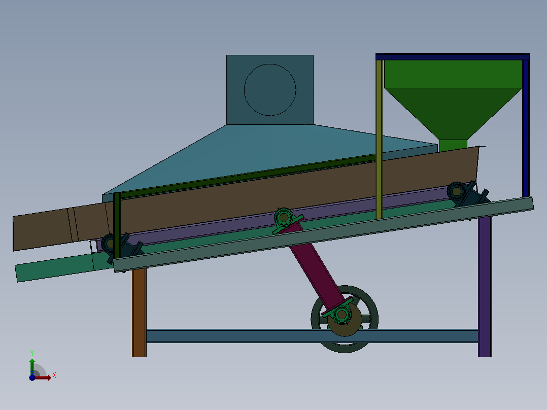 粮食振动筛前视图