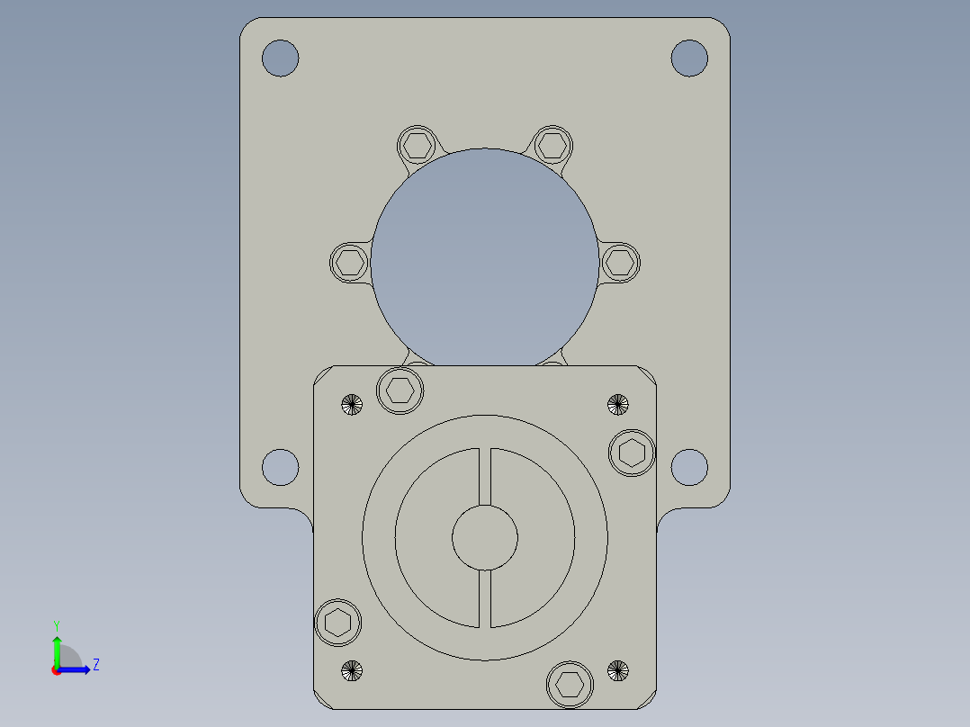中空旋转平台KFN60-L2-5配单级减速机左视图