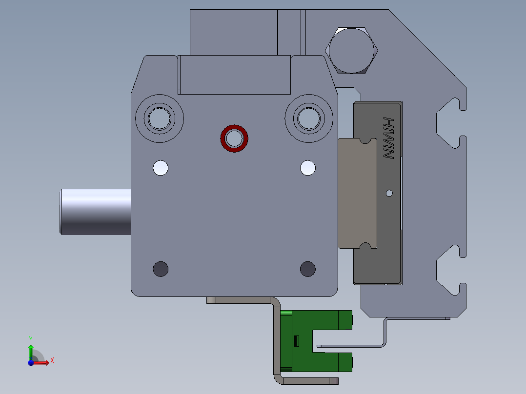 电动滑台模组TRW45左出轴模型前视图