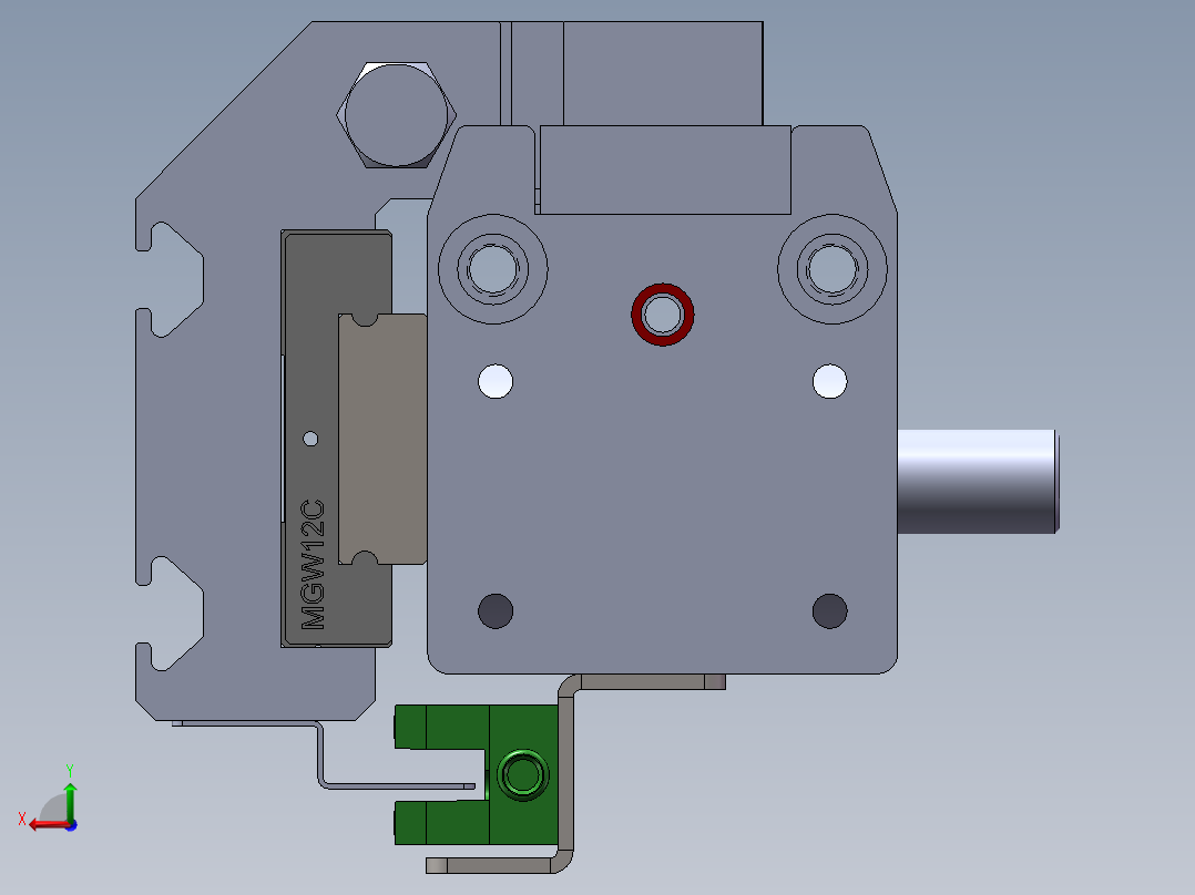电动滑台模组TRW45左出轴模型后视图