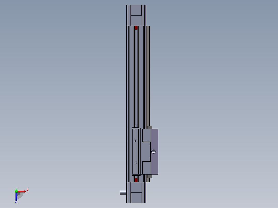 电动滑台模组TRW45左出轴模型俯视图