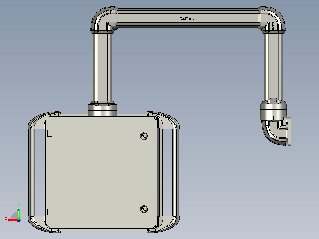 向下垂直墙座+转角+转角+箱体连接器+控制箱后视图