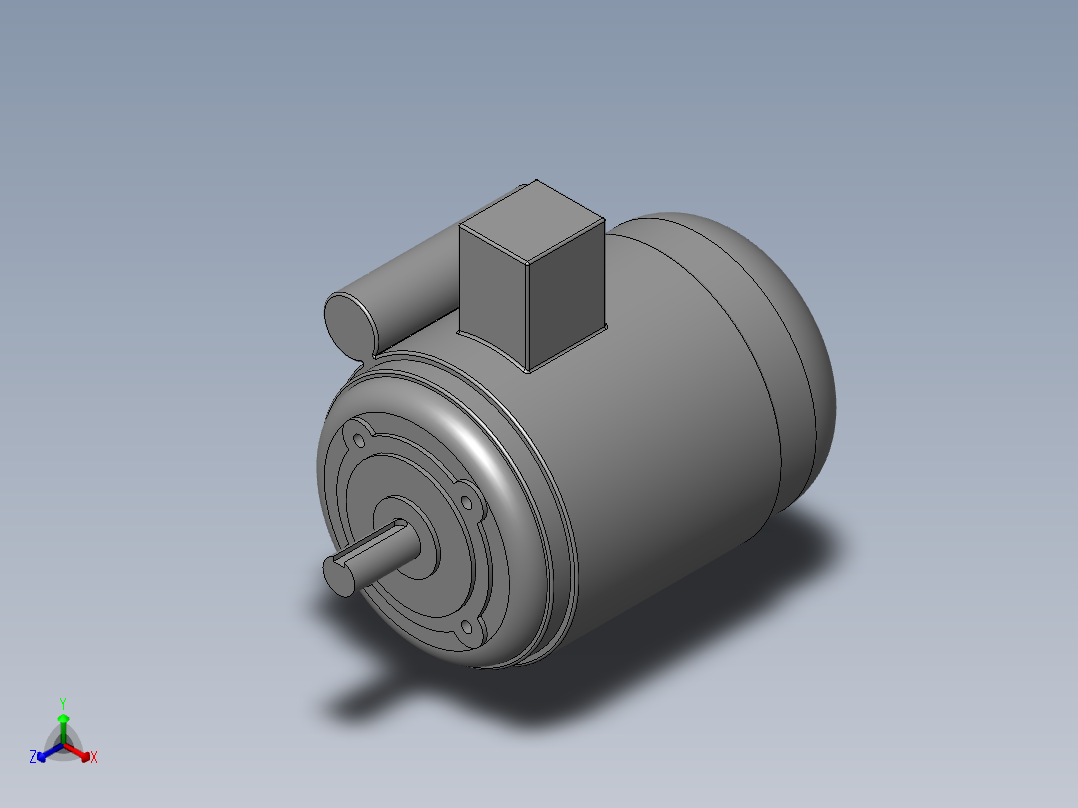 异步电机DJ_YS系列(IP44)_IMB14型_YS-90S-2正等轴测图