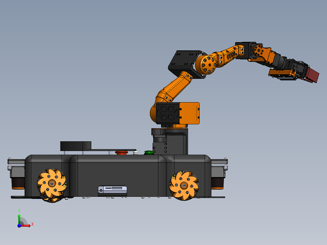 麦克纳姆轮机械臂小车sw17看编辑前视图