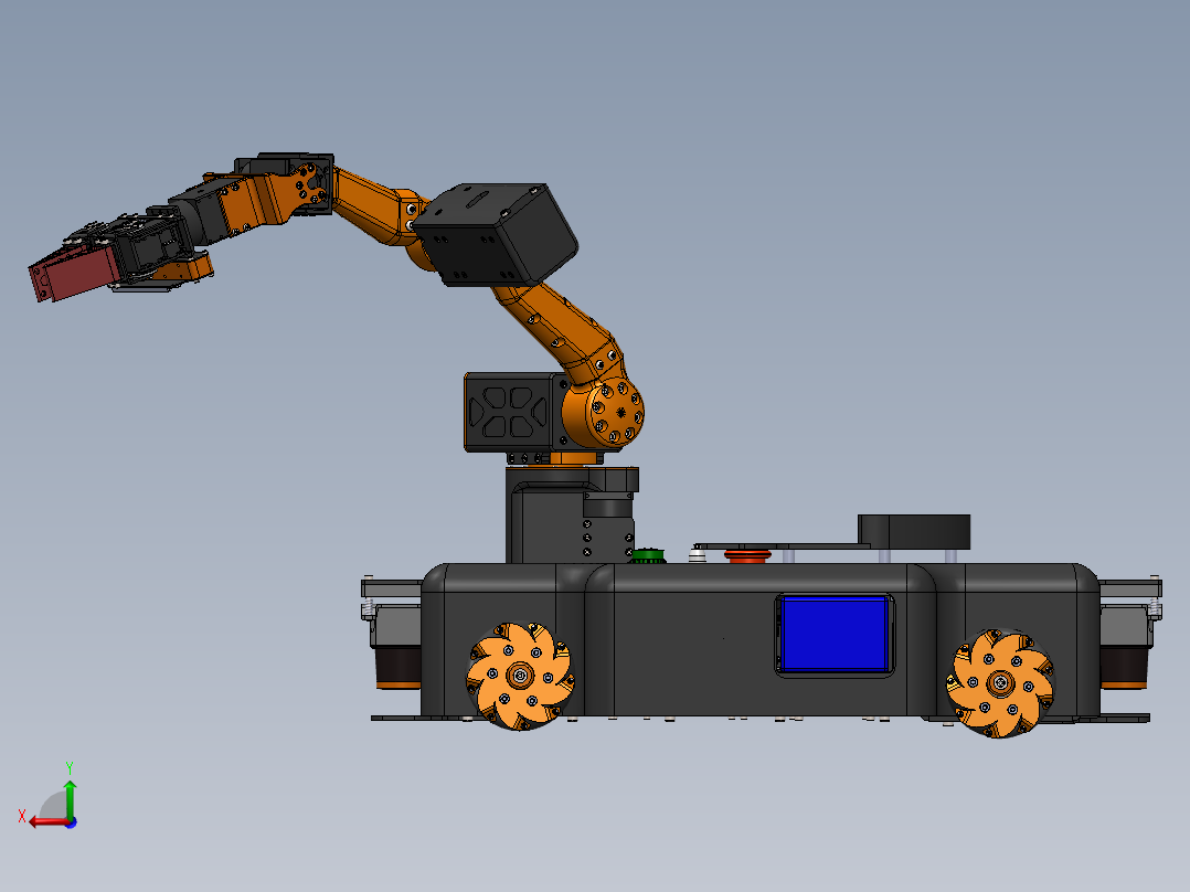 麦克纳姆轮机械臂小车sw17看编辑后视图