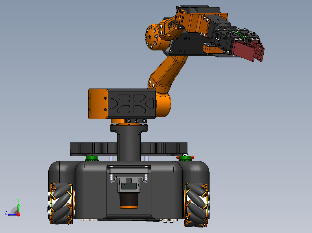 麦克纳姆轮机械臂小车sw17看编辑右视图