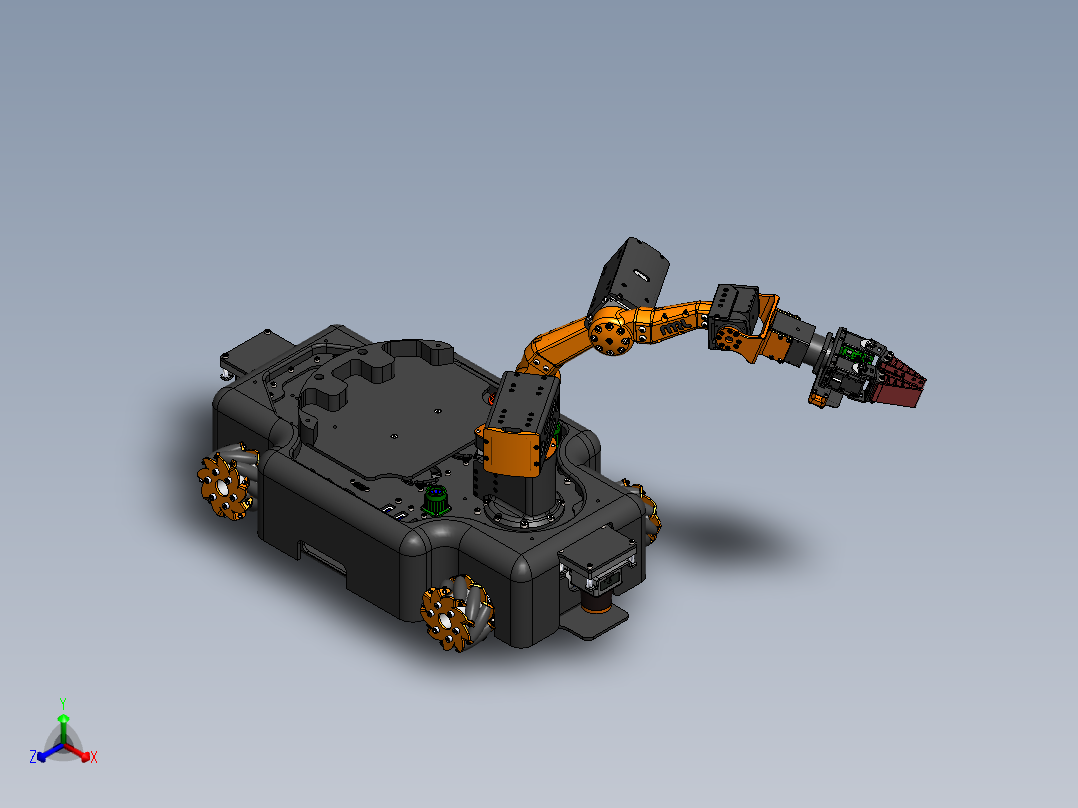 麦克纳姆轮机械臂小车sw17看编辑正等轴测图