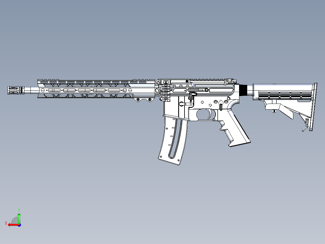 22LR皮带式轻机玩具后视图