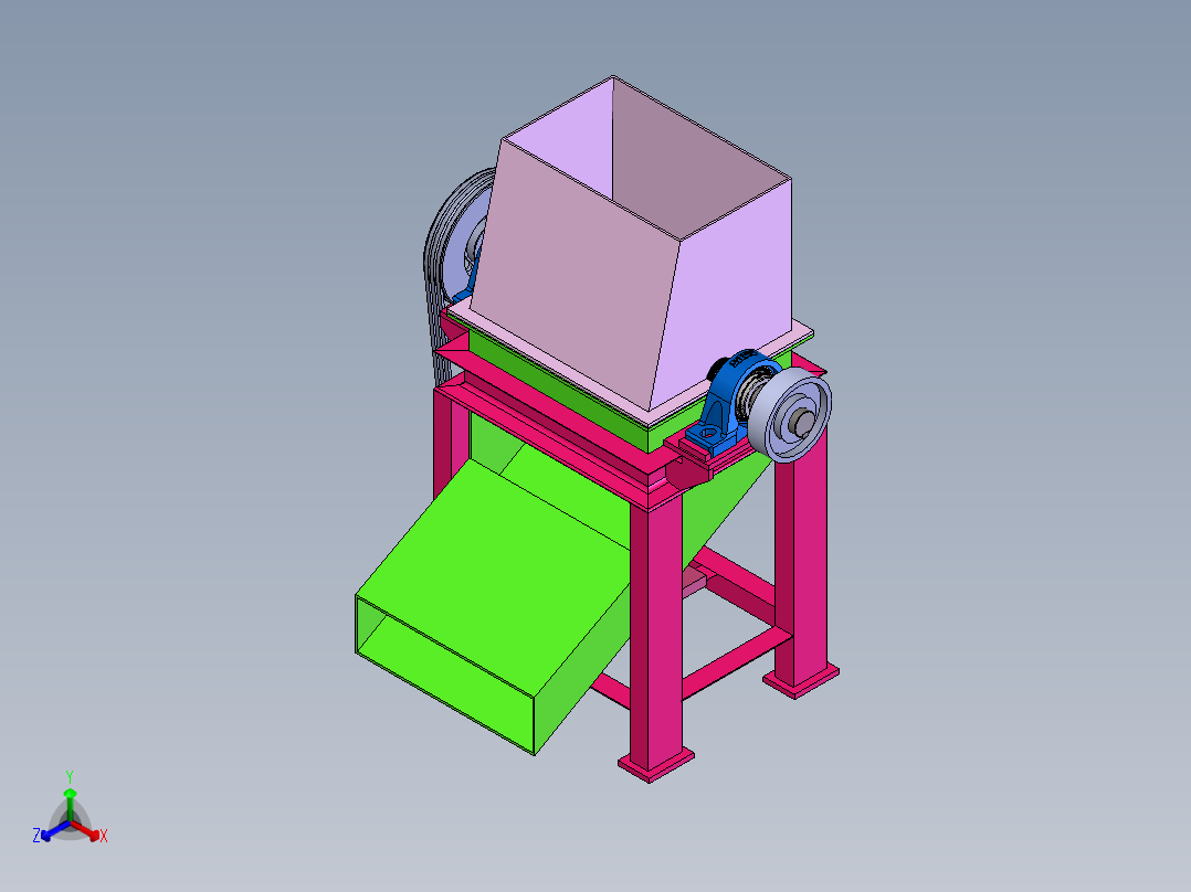 玉米秸秆粉碎机正等轴测图