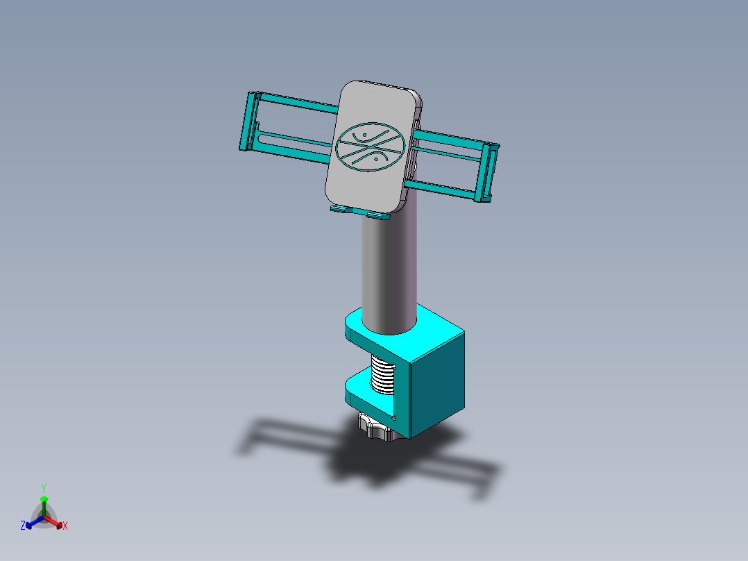 手机支架充电款正等轴测图