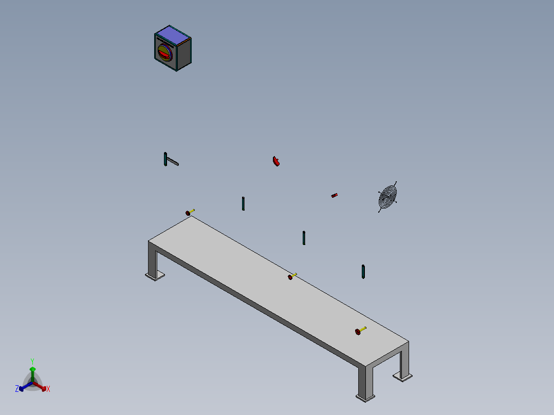 控制屏、屏幕(21)正等轴测图