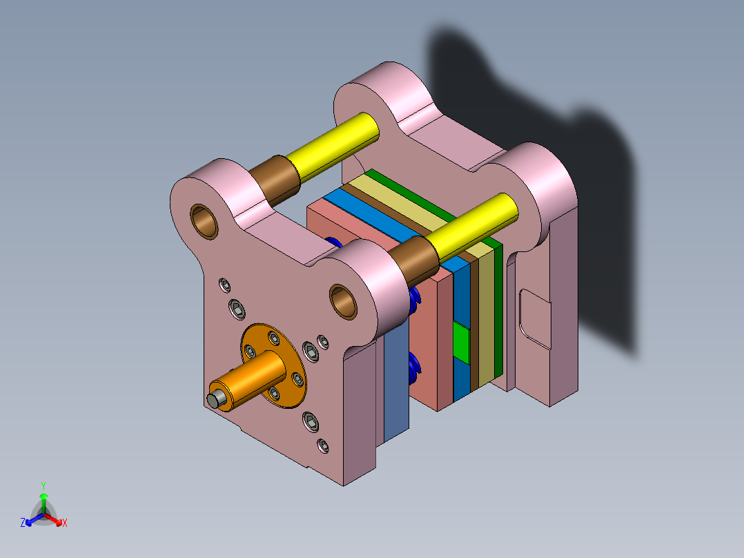 五孔方形垫片、端盖的落料冲孔复合模具设计-冲压模含proe三维及10张CAD图
