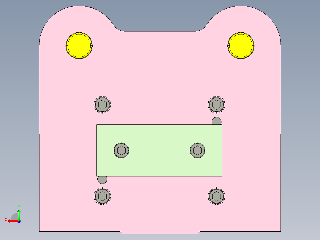 五孔方形垫片、端盖的落料冲孔复合模具设计-冲压模含proe三维及10张CAD图后视图